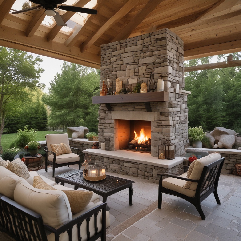 Outdoor fireplace design